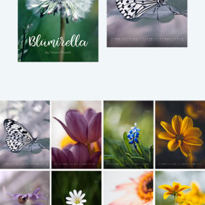 Wandkalender 2026, Edition "Blümirella", Größe DIN A4 oder DIN A3, Spirale, zu kaufen im Bildershop Kalender